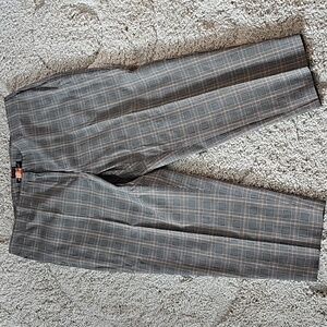 Suit plaid ankle pants